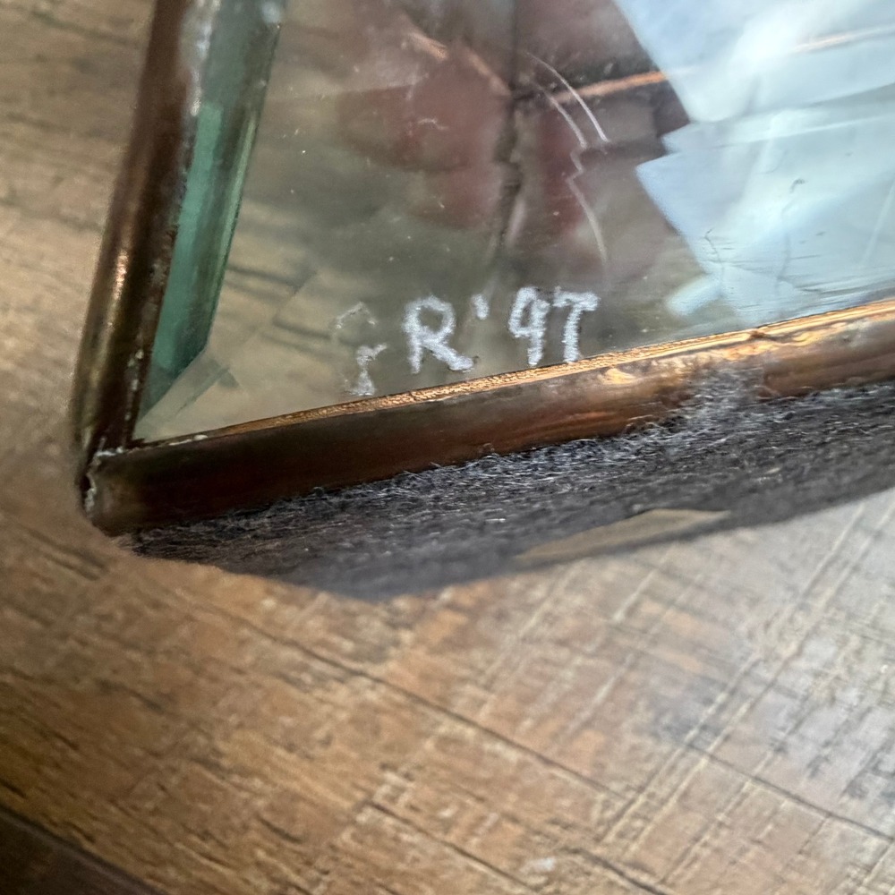 Vintage Trinket Box Small Fairy Beveled Glass 1997 Signed - Picture 3 of 8